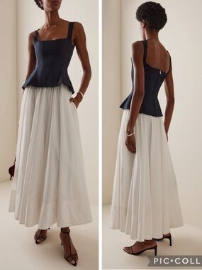 Simkhai 10 NWT Jolynn Midi Dress Black/White